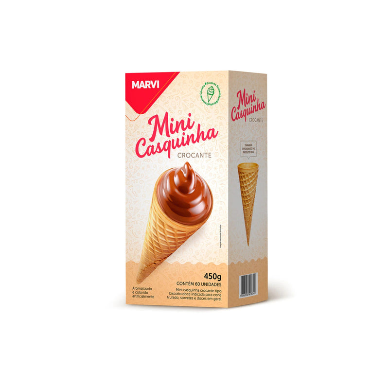 Marvi Mini Casquinha Baunilha 450 g Contém 60 Unidades