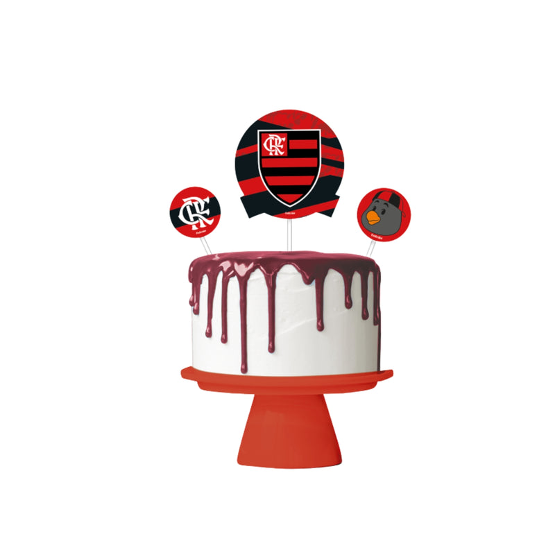 Festcolor Kit Topo de Bolo Flamengo 2023 com 3 Unidades