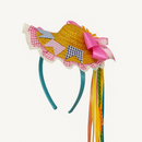 Tiara Junina YDH 2773 com Mini Chapéu e Fitas Coloridas
