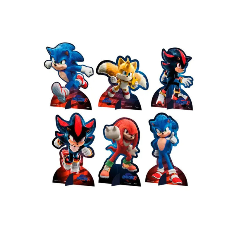 Regina Decoração de Mesa Sonic 3 Licenciado Contém 6 Unidades