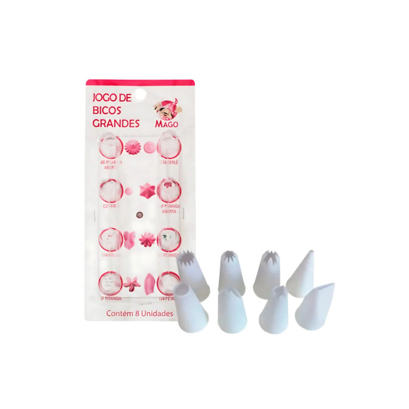 Mago Kit Bico de Plástico Grande Contém 8 Unidades