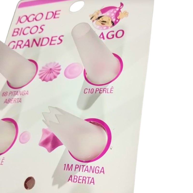 Mago Kit Bico de Plástico Grande Contém 8 Unidades