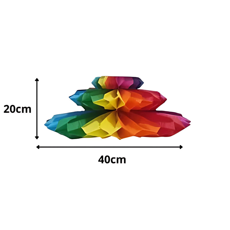 Enfeite Junino 40cm Rainbow Sanfonado de Papel Dobrável YDH 4681