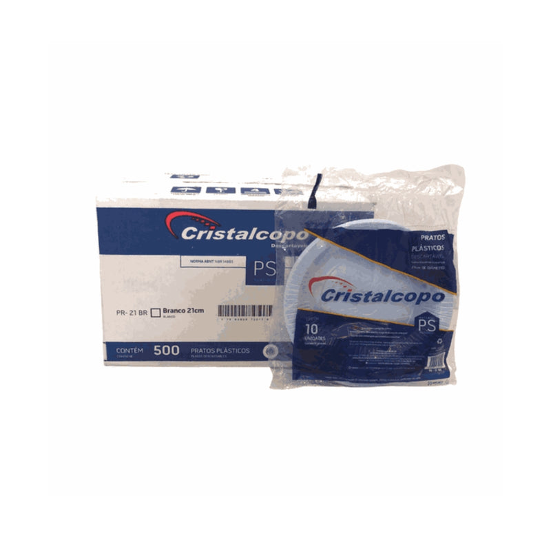 Cristalcopo Prato Raso 21cm Branco Caixa com 500 Unidades