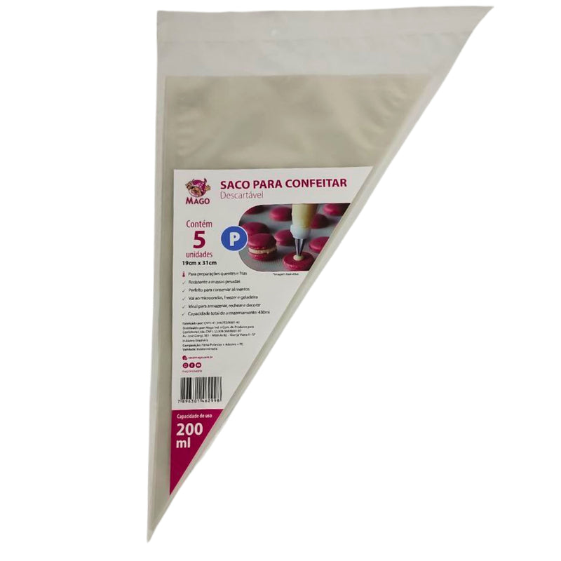 Mago Saco Descartável Pequeno 19cm x 31cm Contém 5 Unidades