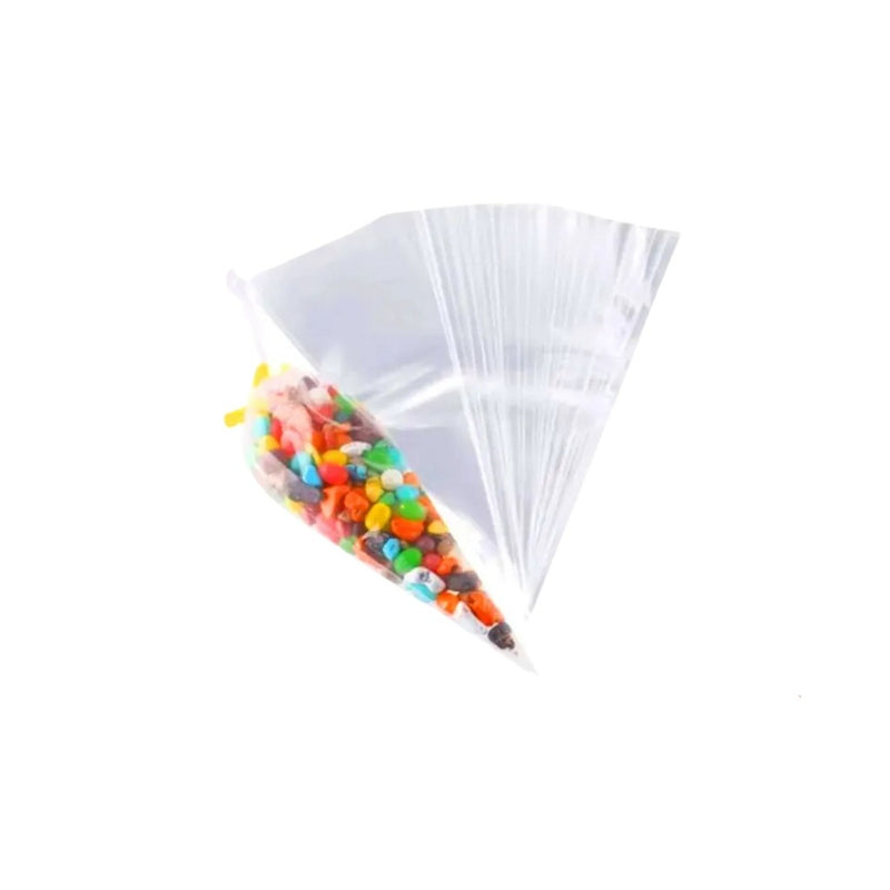Albano Saco Plástico Cone Liso Incolor 10x15cm – Pacote Com 50 Unidades