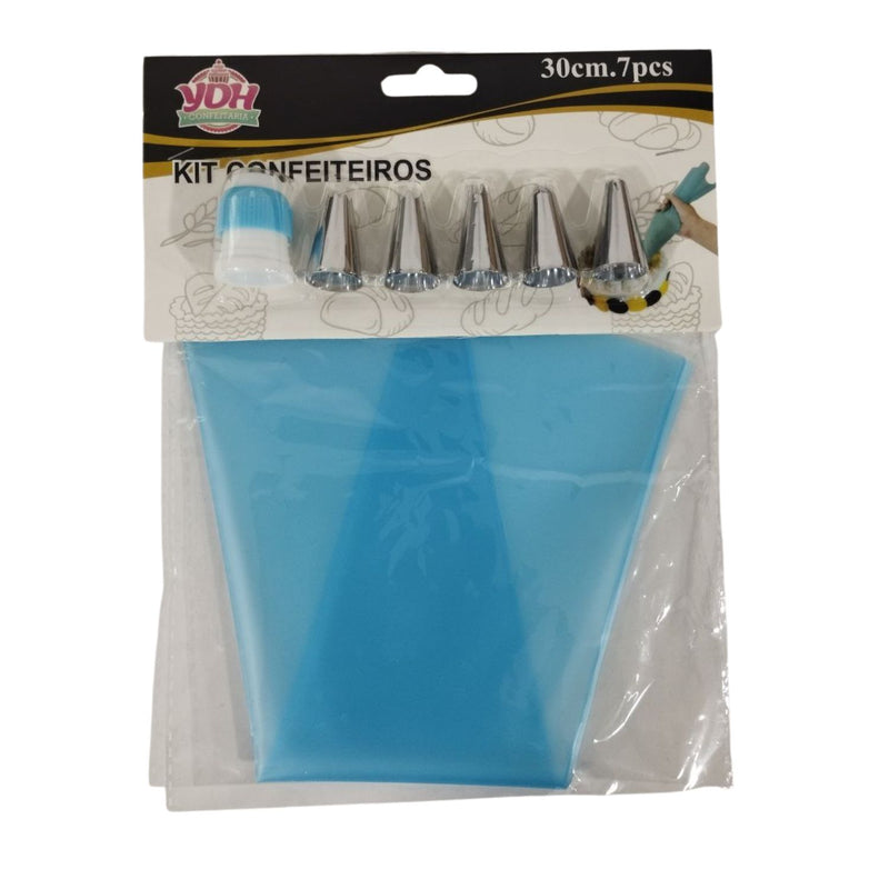 Kit  Confeiteiro Saco e Bicos com 7 Peças YDH 2415
