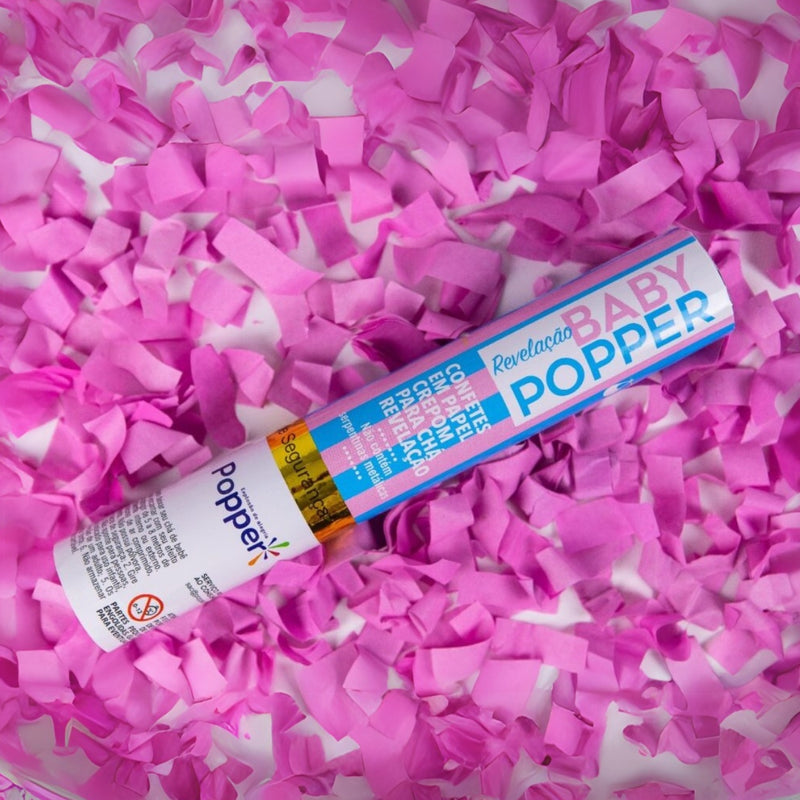 Popper Lança Confete Crepom Chá Revelação Baby 30cm