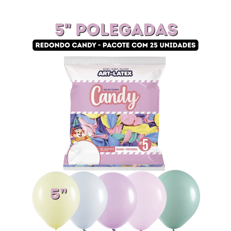 Art Latex Balão 5 Candy Contém 25 Unidades