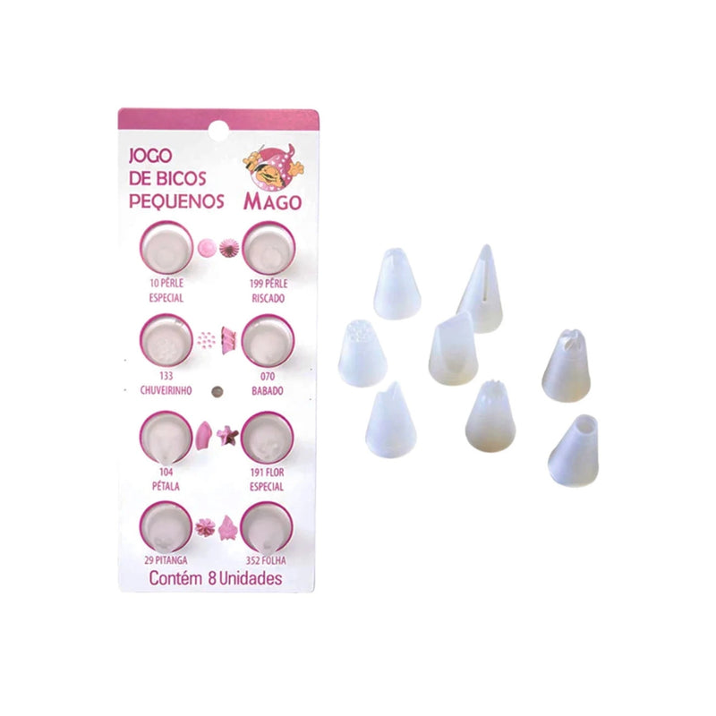Mago Kit Bico de Plástico Pequeno Contém 8 Unidades