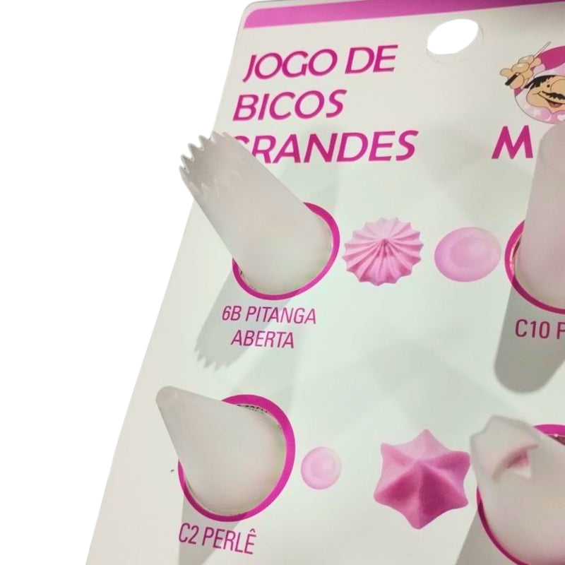 Mago Kit Bico de Plástico Grande Contém 8 Unidades