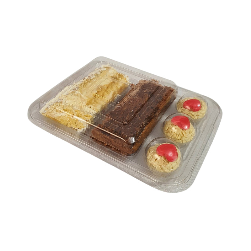 Flip Fiesta Embalagem Cristal 20cm x 16cm para Bolo e Doces Contém 5 Conjuntos