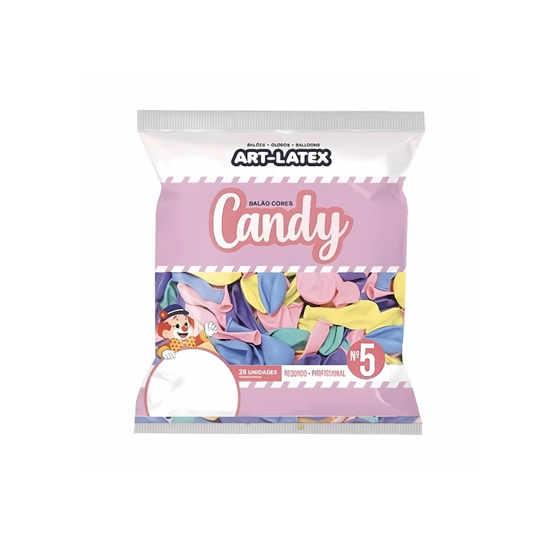 Art Latex Balão 5 Candy Contém 25 Unidades