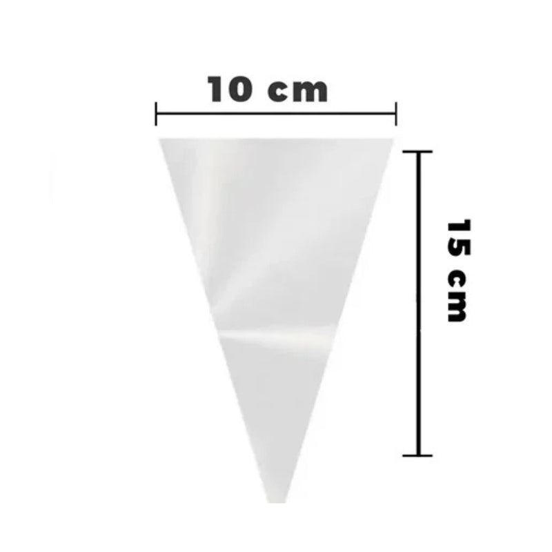Albano Saco Plástico Cone Liso Incolor 10x15cm – Pacote Com 50 Unidades