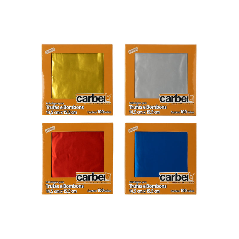 Embalagem para Trufa Carber 14,5x15,5cm Cores Lisas 100 Folhas