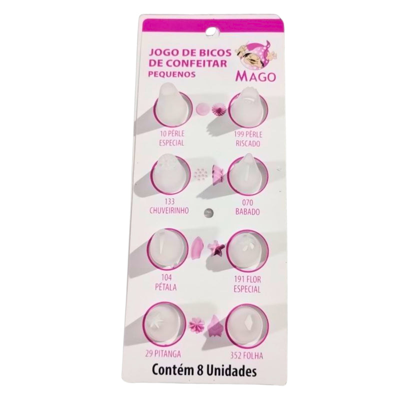 Mago Kit Bico de Plástico Pequeno Contém 8 Unidades