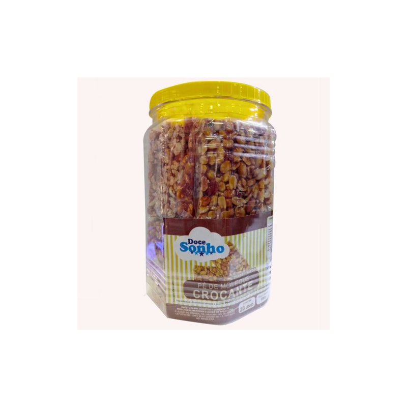 Doce Sonho Pé de Moleque Embrulhado Pote 850g com 20 Unidades