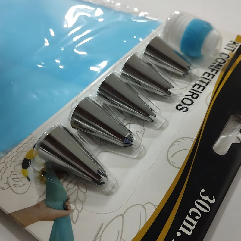 Kit  Confeiteiro Saco e Bicos com 7 Peças YDH 2415