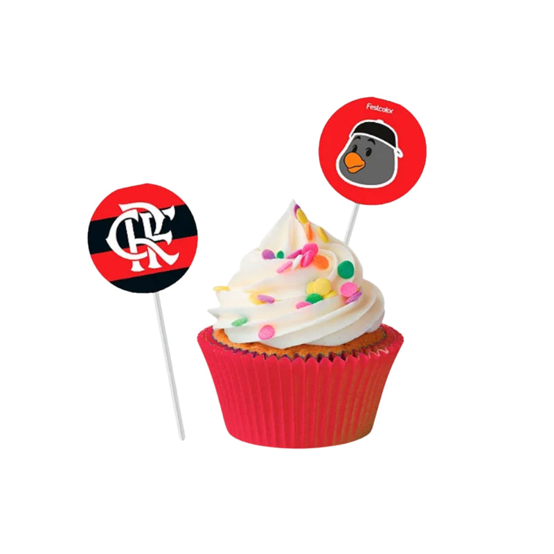 Festcolor Bandeirinha para Docinhos Flamengo 2023 8 Unidades