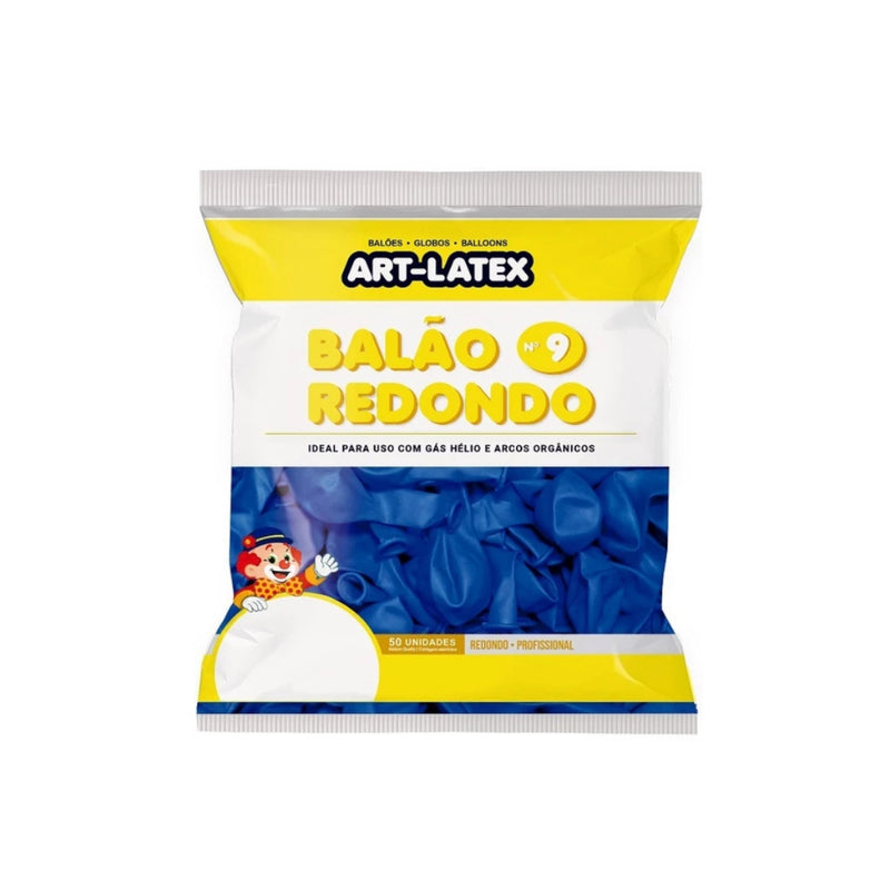 Art Latex Balão Redondo 9'' Pacote com 50 Unidades