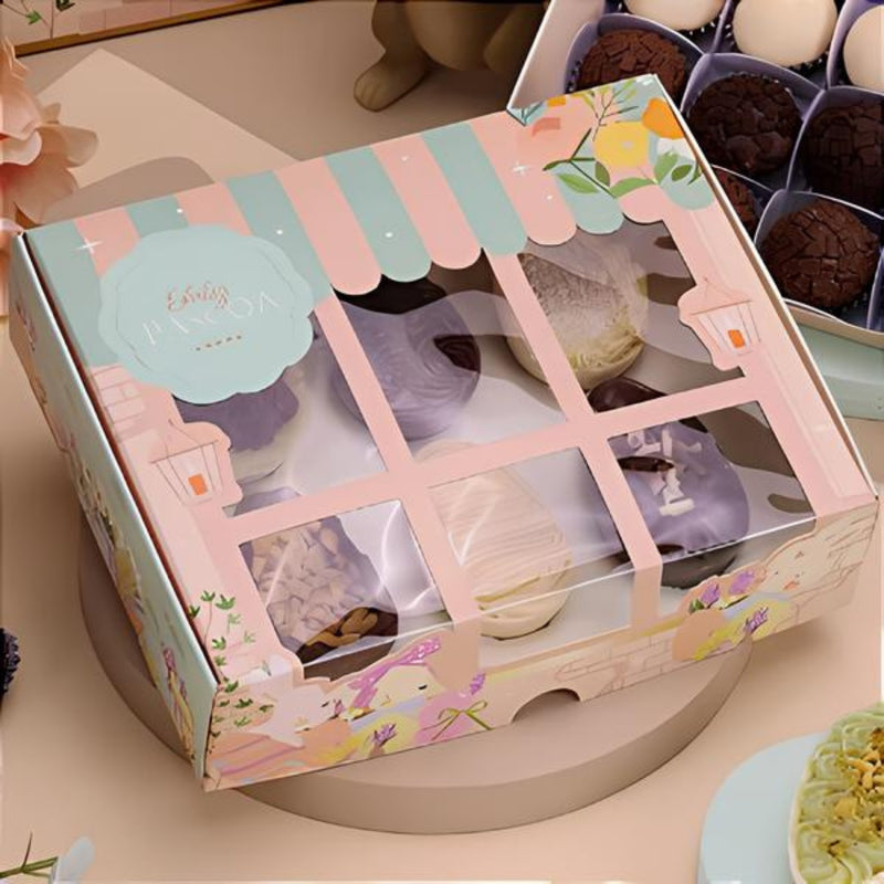 Jango Caixa para 20 Doces ou 6 Mini Ovos 50g com Visor Delicadeza – Pacote com 10 Unidades