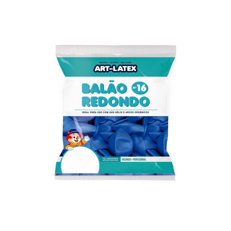 Art Latex Balão Redondo 16" Pacote com 12 Unidades
