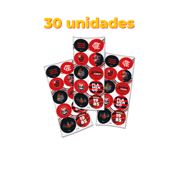Festcolor Adesivo Redondo Flamengo 2023 – 30 Unidades