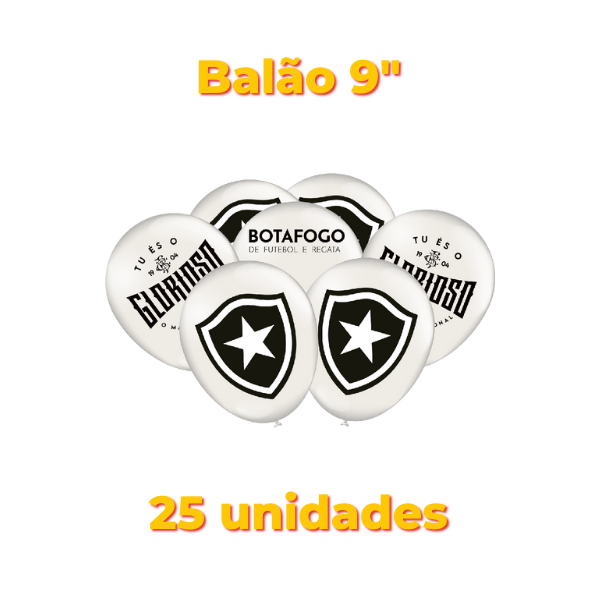 Festcolor Balão Impresso Botafogo Oficial Lic. 25 Und.