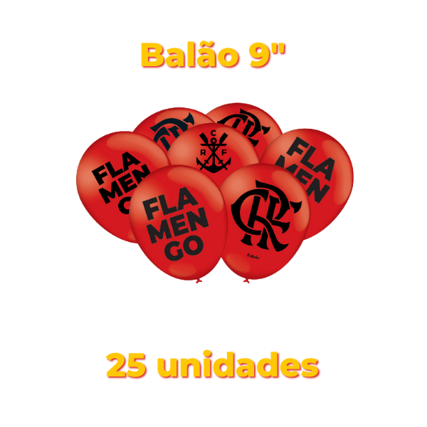 Festcolor Balão Impresso Especial Flamengo Vermelho 2023 – Pacote com 25 Unidades