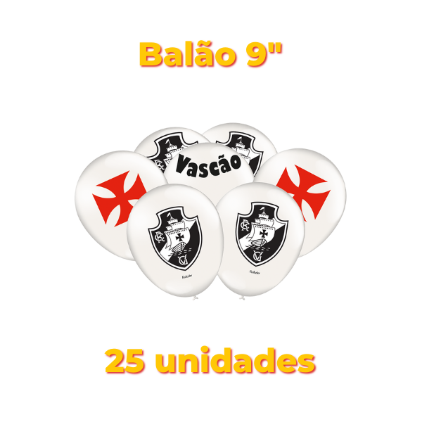 Festcolor Balão Impresso Vasco Oficial Lic. 25 Und.