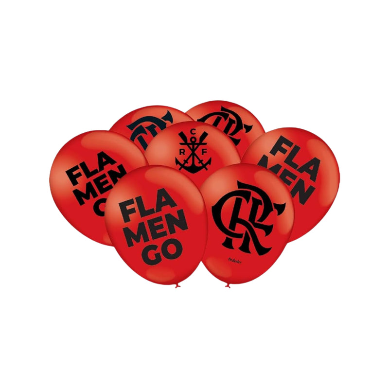 Festcolor Balão Impresso Especial Flamengo Vermelho 2023 – Pacote com 25 Unidades